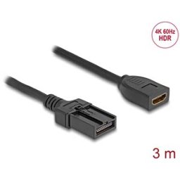DELOCK 87905 - HDMI automotive cable, HDMI-A female > HDMI-E male, 3 m, 4K 60 H