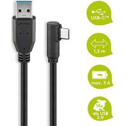 GOOBAY 66502 - Cable USB 3.0 Typ-C > Typ-A 3.0 90°, 1.5 m
