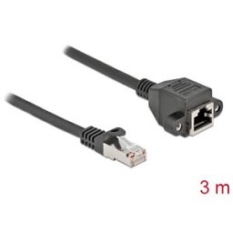 DELOCK 87003 - Cat.6a extension cable, S/FTP, black, 3 m