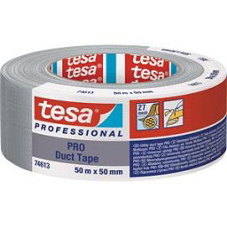 TESA 74613 SI - Fabric tape tesa PRO, 50 m x 50 mm, silver