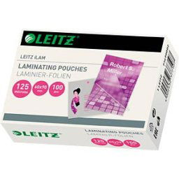 LEITZ 73690002 - Laminating films, for business cards, 90 x 60 mm, pack of 100