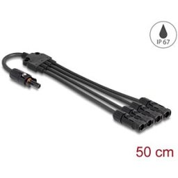 DELOCK 88227 - DL4 Solar Splitter Cable 1 x Socket to 4 x Plug 50 cm black