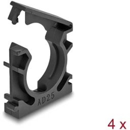 DELOCK 60486 - Cable sleeve holder with locking clip 25 mm 4 pieces black