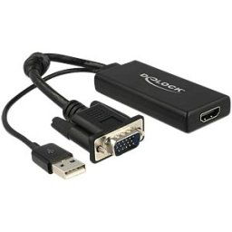 DELOCK 62668 - VGA to HDMI Adapter with Audio black