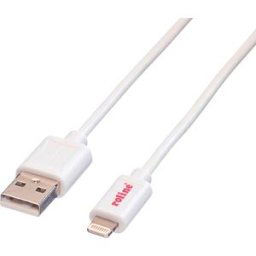ROLINE 11028322 - Sync & charging cable, USB-A > Lightning, 1.8 m, white