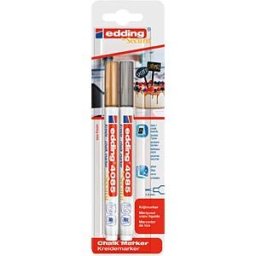EDDING 4085/2S - Chalk marker, 1 - 2 mm, gold/silver