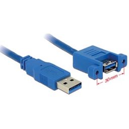 DELOCK 85112 - Cable USB 3.0 A > USB 3.0 A mount 1 m