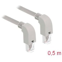 DELOCK 85876 - Network cable RJ45 Cat.6A S/FTP downwards / downwards angled 0.5