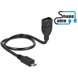 DELOCK 83928 - Cable USB2.0 Micro-B male>USB2.0 Type-A female OTG ShapeCable 0.
