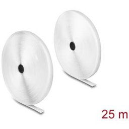 DELOCK 20922 - Durable Velcro tape set on roll, L 25 m x W 20 mm white