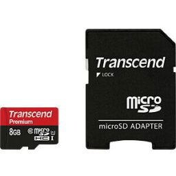 TS8GUSDU1 - microSDHC memory card, 8 GB, Transcend, UHS-I class 10