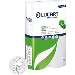 LUCART PROFESSIONAL LUCA ECO 6.3 - Toilet paper 5 x 6 rolls of 250 sheets, 3 ply, white