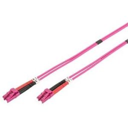 DIGITUS 2533014 - FO patch cable, OM4, LC / LC, duplex, violet, 1m