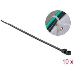 DELOCK 18950 - Cable ties, screw-mountable, 200 x 4.8 mm, black, 10 pieces