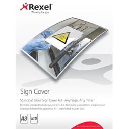 REXEL 2104254 - Standard Gloss Sign Covers A3 (10)