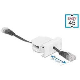 DELOCK 81361 - Easy 45 module network retractable cable RJ45 Cat.5e black