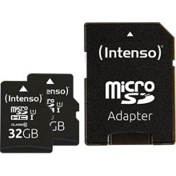 INTENSO 3423482 - MicroSDHC card 32GB, Class 10, UHS-1, pack of 2