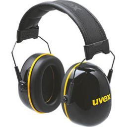 UVEX 2630020 - uvex earmuffs, black, yellow SNR 33 dB, size L, M, S