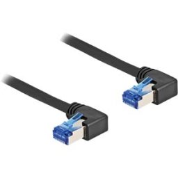DELOCK 80214 - Patch cable, Cat.6a, S/FTP, right angled, 1 m, black