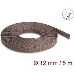 DELOCK 20904 - Braided Sleeve rodent resistant stretchable 5 m x 12 mm brown