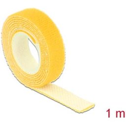 DELOCK 18733 - Hook and loop tape on roll, 1 m x 13 mm, yellow