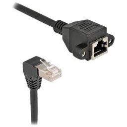 DELOCK 80309 - Patch cable extension, Cat.6a, S/FTP, 90° angled, 0.25 m