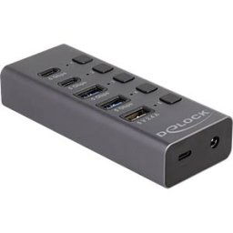 DELOCK 64248 - USB 3.0 hub, 4 port, 2x C, 2x A, 1x charging,