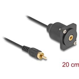 DELOCK 88152 - Cinch cable, plug / socket, D-type, black, 20 cm
