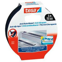 TESA 55587 SW - TESA anti-slip tape, 5 m x 25 mm, black