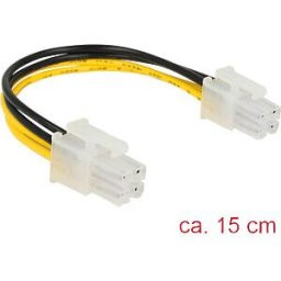 DELOCK 85450 - cable mainboard, P4 4 Pin male > P4 4 Pin male, 15 cm