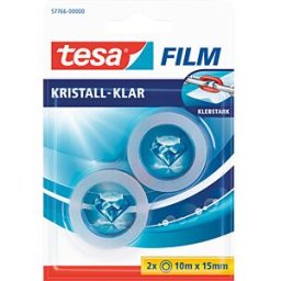 TESA 57766 - Crystal-clear tesafilm®, 10 m x 15 mm, 2 rolls