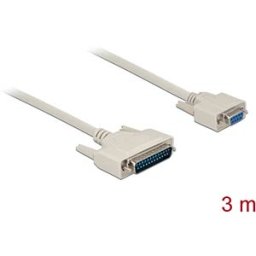 DELOCK 85525 - Serial cable, D-Sub 25 plug to D-Sub 9 socket, 3 m