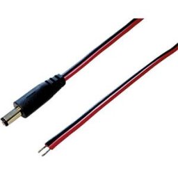 BKL HS AK 21 - DC connection cable, plug, 2.1 mm, straight 2.0 m