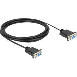 DELOCK 86825 - Serial Cable RS-232 D-Sub9 female to female with narrow plug hou