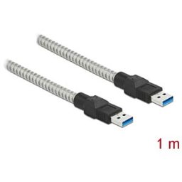 DELOCK 86775 - USB 3.0 cable, USB-A to USB-A, metal sheath, 1 m