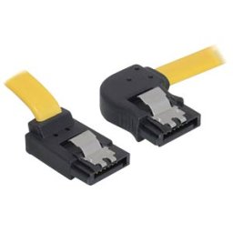 DELOCK 82523 - Cable SATA 30cm yellow re/ob Metall