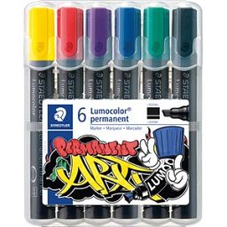 STAEDTLER 350W61 - Permanent marker, 2 mm, set of 6 colours