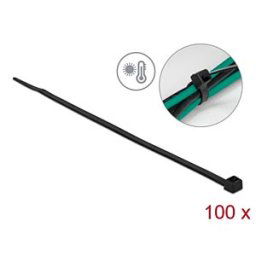 DELOCK 19557 - Kabelbinder hitzebeständig L 380 x B 4,8 mm schwarz 100 Stück