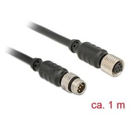DELOCK 12690 - M8 Sensor- / Actuator Cable 6 Pin Male to 6 Pin Female waterproo