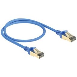 DELOCK 80332 - Patch cable, Cat.8.1, F/FTP, Slim, 0.5 m, blue