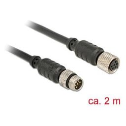 DELOCK 12640 - M8 Sensor- / Actuar Cable M8 6 Pin male to M8 6 Pin female