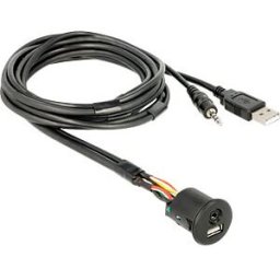 DELOCK 85718 - Cable USB A male + 3.5 mm 4pin stereo jack male > female + femal