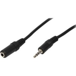 LOGILINK CA1056 - Audio cable, 3.5 mm 3-pin/M to 3.5 mm 3-pin/F, black, 10 m