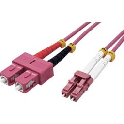 VALUE 21998768 - Fibre-optic patch cable, LC duplex/SC duplex, OM4, 50/125 µm, vi