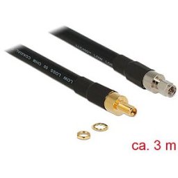 DELOCK 13007 - HF antenna cable, SMA male > SMA female, 3 m