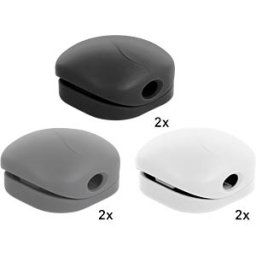 DELOCK 18299 - Cable holder with 1 cable grip, pack of 6, white/grey/black