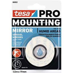 TESA 66952-0 - Mounting tape tesa PRO mirror, 1.5 m x 19 mm, white