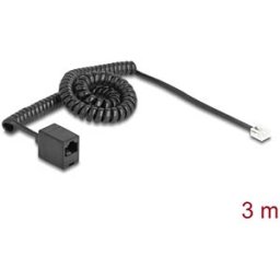 DELOCK 90064 - Telephone cable / coiled cable, RJ11 plug / RJ45 socket, 3 m