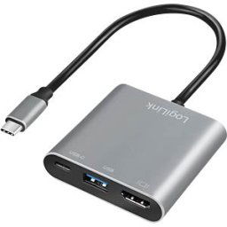 LOGILINK UA0390 - USB 3.0 Adapter, USB-C > HDMI+USB-A+USB-C, 4K 60Hz aluminum