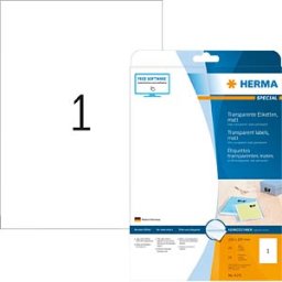 HERMA 4375 - SPECIAL A4 film labels, transparent